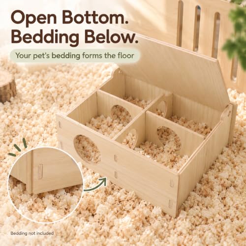 Wooden 4 Chamber Hamster Maze Hideout with Lift