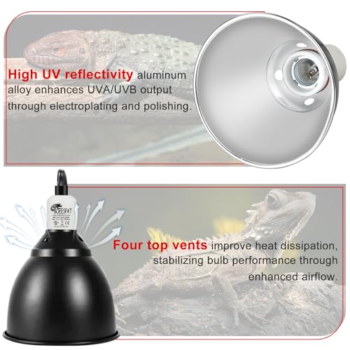 Large Caliber Reptile Lamp Cover Dome Supports Up to 250W (Cone Dome W/ Switch / 1pcs*Dome-7.0" (Max 250W))