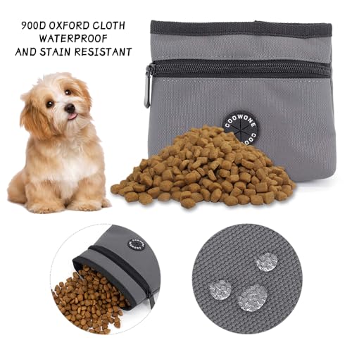 Dog Treat Pouch with Pet Training Clicker (Grey)