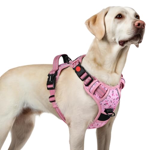 Dog Harness for Large (Floral Pink / Large)