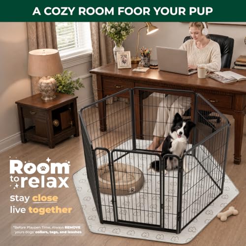 Homeplus Indoor Dog Playpen (Black / 32"H)