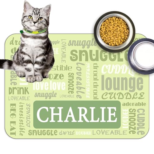 Personalized Dog Cat Feeding Mat Custom Pet Food Mat Waterproof Non