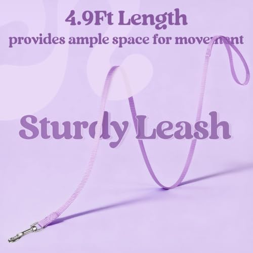 Cat Harness and Leash Set (M / Light Purple)