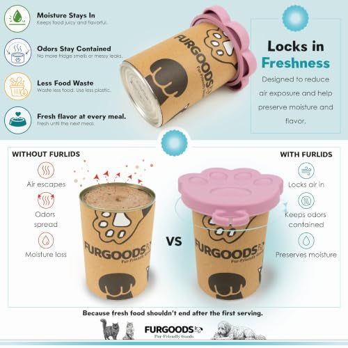 FURLIDS Pink Cat Dog Food Can Lid (Pink)