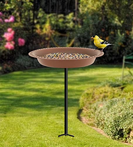 28 inch Lightweight Birdbaths Antique Decoration Detachable Birdfeeder & Bird Bath for Outdoor Garden (¾ gal / Chocolate)
