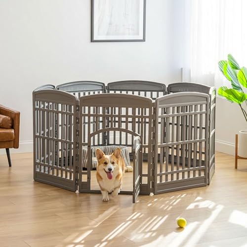 8 Panel Dog Playpen (8 Panel - 34" H / Gray)