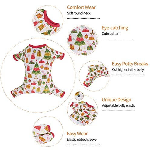 Small Dogs Christmas Outfit Soft Puppy Onesies Pjs Dog Pajamas Pet Coat Cat Apparel Comfy Doggie Jumpsuit Bodysuit for All Seasons (Xmas17 / X-Small)