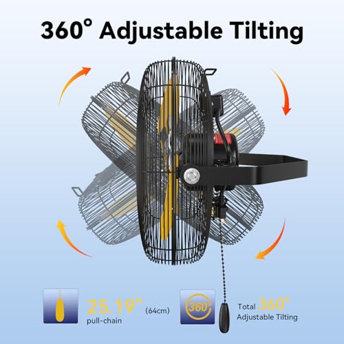 12 Inch High Velocity Wall Mount Fan (Blue / 12 inch)