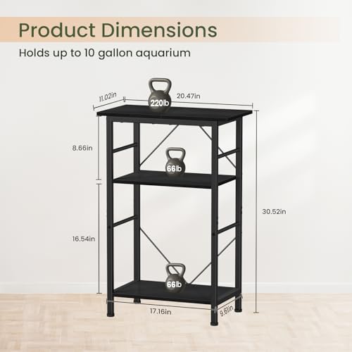 5 10 Gallon Aquarium Stand (Black / 10 Gal-3 Tier)