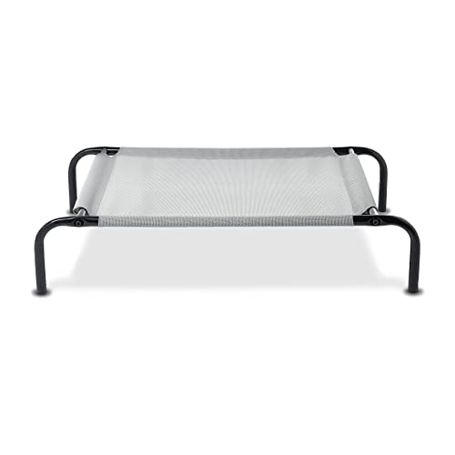 Cooling Breathable Elevated Dog Bed with Metal Frame for Small Dogs (Grey / Small)