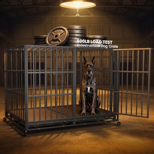 60 Inch Heavy Duty Dog Crate (Black / XX-Large)