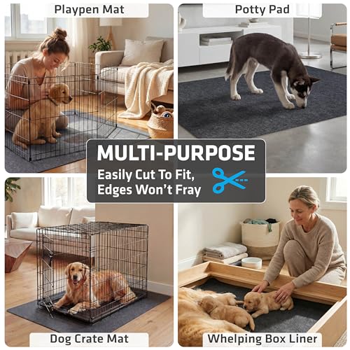 Jumbo Dog Playpen Mat (60" x 74" (1-Pack) / Charcoal)