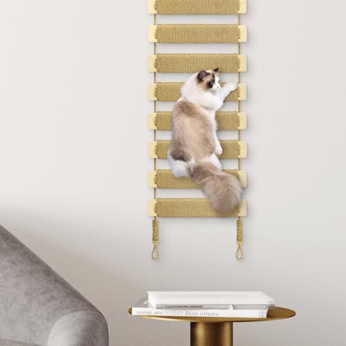 Adjustable Cat Ladder & Bridge (Upgraded Adjustable Natural Wood-20in / 20in)
