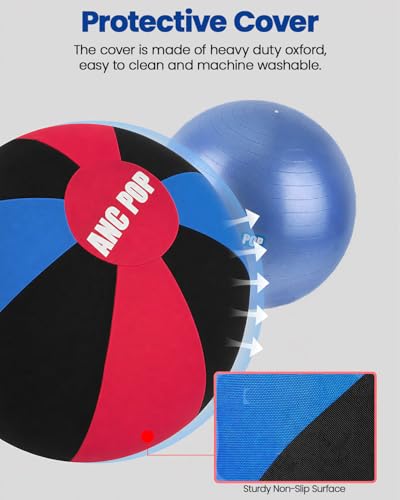 Herding Ball for Dogs Horse Ball& Cover 25" for Horses Large with Hand Pump for Play (Red and Blue and Black / 25 inches)