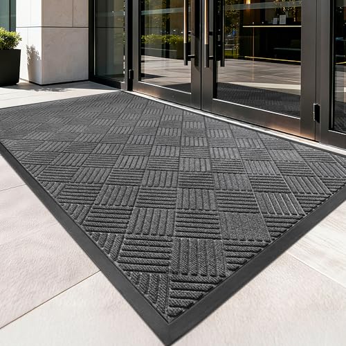 Front Door Mat (2' x 6' (Rectangular) / Grey Diamond)