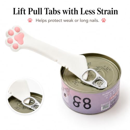 Cat Food Can Lid and Spoon (Pink&White)