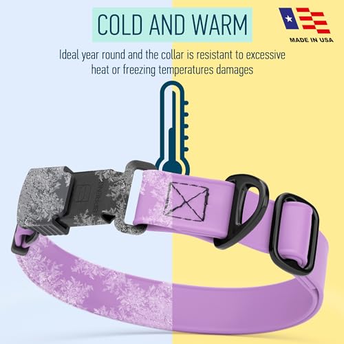Biothane Waterproof Dog Collar with Herm Sprenger Black Stainless Steel Quick Release Buckle (W 3/4" x L 12"-19" / Amethyst Purple)