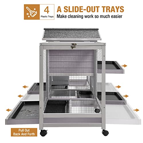 2 Story Rabbit Hutch for 2 (93.7"L x 22.6"W x 33.5"H)