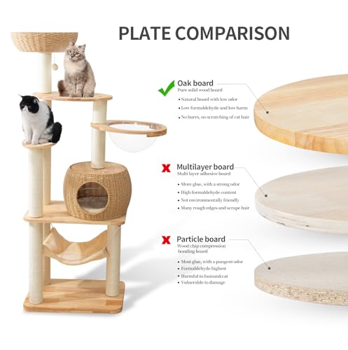 59 Inch Modern Cat Tree Tower for Large Indoor Cats