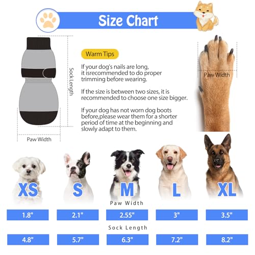 Anti Slip Dog Socks to Prevent Licking Paws for Hot (Blue Pearl Paw(Pack of 6) / Small)