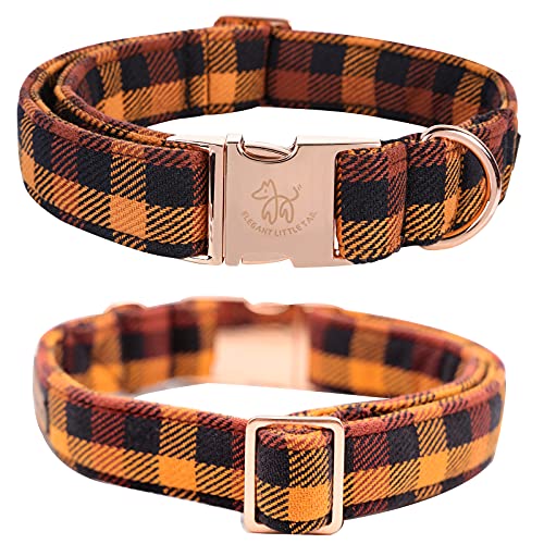 Fall Dog Collar with Bow (Fall Plaid / Large (Pack of 1))