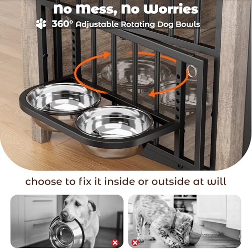 Dog Crate Furniture (37.8"L x 23.6"W x 27.0"H / Grey)