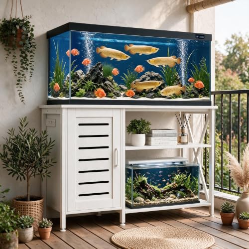 55 75 Gallon Fish Tank Stand (White / 55-75 Gallon)