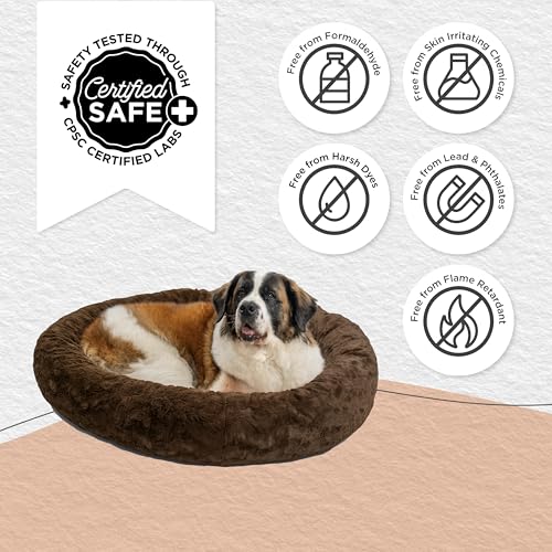 The Original Calming Donut Dog Bed for Extra (Dark Chocolate Lux / X-Large)