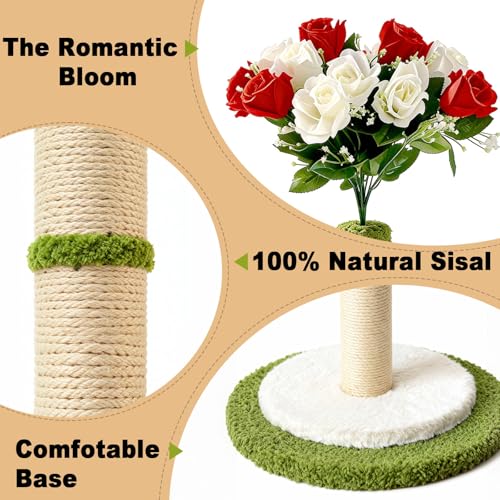 Rose Flower Cat Scratching Post (Small / Red)