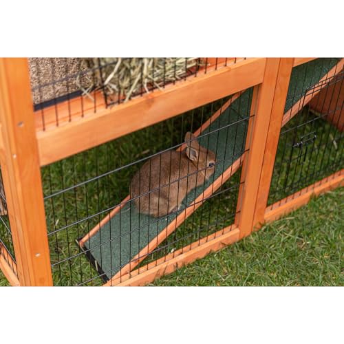 natura Outdoor Deluxe Rabbit Hutch with Run (44.1"L x 45.3"W x 53.1"H / Deluxe Hutch / Brown)