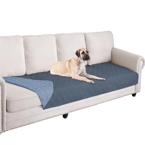 Waterproof Dog Bed Cover Pet Blanket for Furniture Bed Couch Sofa Reversible (40x80 Inch (Pack of 1) / Navyblue+stoneblue)