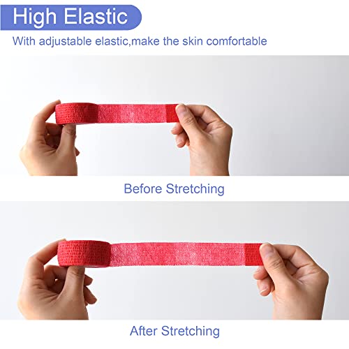 1 Inch Self Adhesive Bandage Wrap Cohesive Wrap (1 Inch / Red)