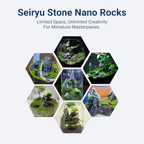 Aquariums Stones Fish Tank Rock 3Lb seiryu Rock for Aquascaping (3Lb (2-5 inch))
