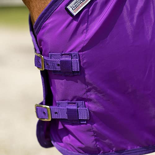Dura Nylon Horse Stable Sheets (Horse Size 46 / V-Free | Open Front | Legstrap / Purple)
