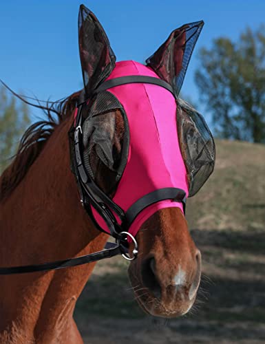 Horse Fly Mask with Ears (Hot Pink / Medium)