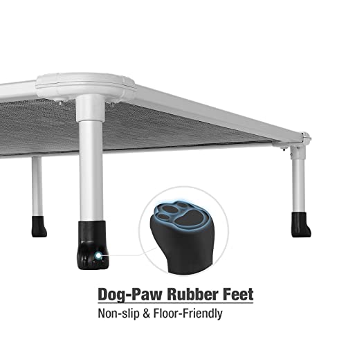 Chew Proof Elevated Dog Bed (Black Silver / 59.0"L x 37.5"W x 9.0"Th)