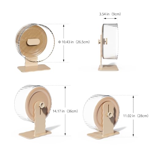 Super‑Silent Hamster Exercise Wheel (10.5inch / Warm Brown)