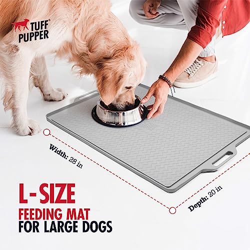 28x20 Large Dog Feeding Mat for Food and Water (Gray / Large - 28" x 20")