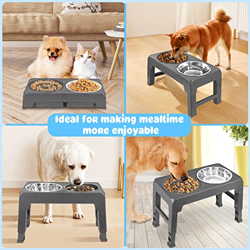 Raised Dog Bowls 4 Height Adjustable Elevated Bowl Stand