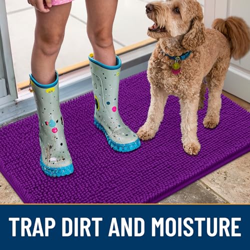 Dog Door Mat for Muddy Paws 47x24 (Purple / 47"X24")