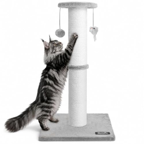 34"Tall Cat Scratching Post for Large Cats (Light Gray)