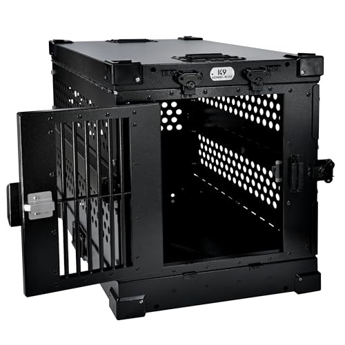 Aluminum Collapsible Dog Crate (Black / 30.6"L x 22.8"W x 25.7"H)