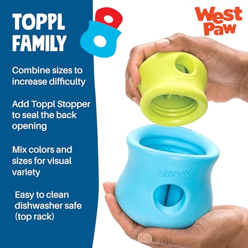Zogoflex Toppl Interactive Treat Dispensing Puzzle Dog Toy for Mental Stimulation & Enrichment (Large / Sunflower)