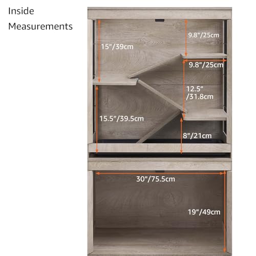 Ferret Cage with Storage and Ramp (Grey / 55“H)