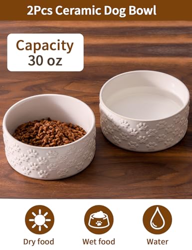 Ceramic Dog Bowl Set of 2 (6.1 in-Medium)