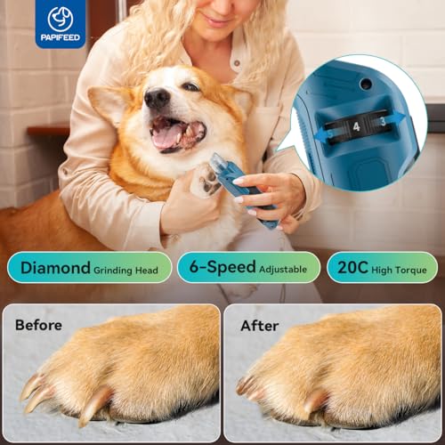 6 Speed Pet Nail Grinder with Dual LED Lights