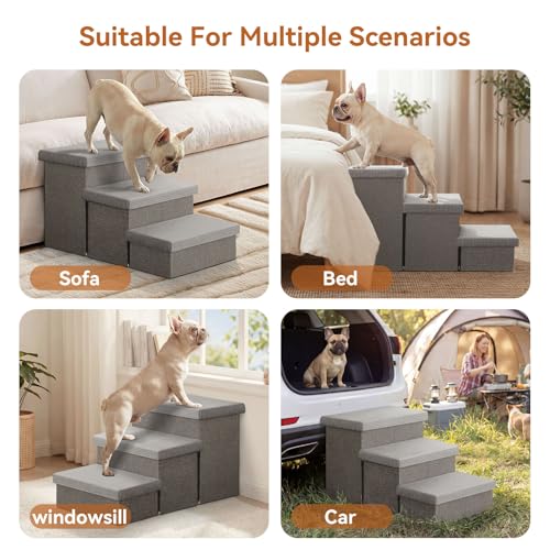 Dog Stairs Non (Grey Stripes Lids No Condo / 3)