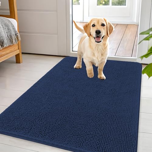 Dog Door Mat for Muddy Paws 44x32 (Dark Blue / 44" X 32")