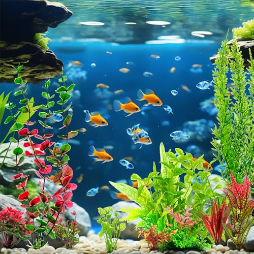 18Pcs Plastic Aquarium Plants