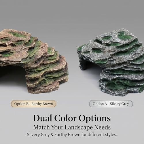 Large Reptile Hide Shale Scape Step Ledge (Large-B-11.8 * 9.8 * 5.3)
